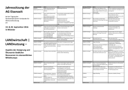 Jahressitzung der AG Eisenzeit LANDwirtschaft | LANDnutzung &ndash;