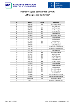 Themenvergabe Seminar WS 2016/17