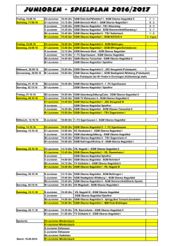 Spielplan/Ergebnisse Junioren - SV Pfrondorf