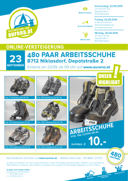 Flyer Arbeitsschuhe - Aurena Auktionen GmbH