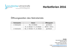 Herbstferien 2016 - Berufskolleg Lehnerstra&szlig;e