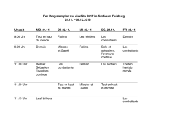Der Programmplan zur cinéfête 2017 im filmforum Duisburg 21.11