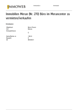 Immobilien Meran (Nr. 270) B&uuml;ro im Merancenter zu