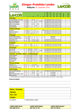 Dünger-Preisliste Landor