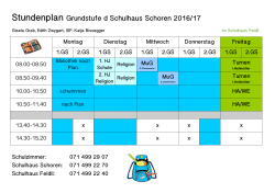 Stundenplan Grundstufe d Schulhaus Schoren