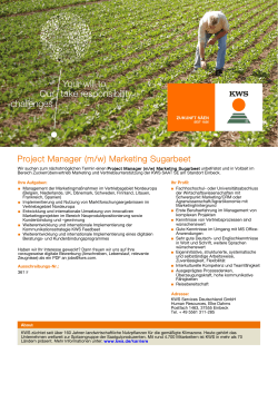 KWS SAAT SE - Project Manager (m/w) Marketing Sugarbeet