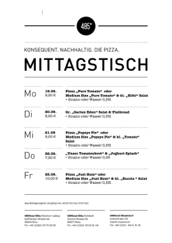 Aktuelle Mittagstisch- und Lunchkarte