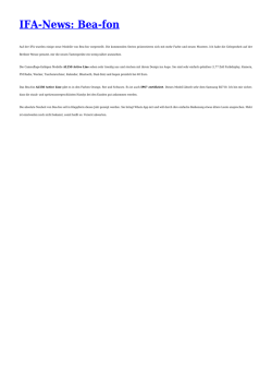 IFA-News: Bea-fon - Der Handyexperte