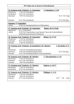Gottesdienstplan