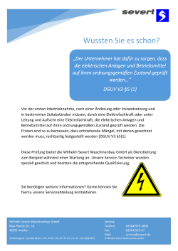 Info: Unfallverhütung (DGUV) - Wilhelm Severt Maschinenbau GmbH