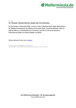 Im Westen Deutschlands steigt das Armutsrisiko