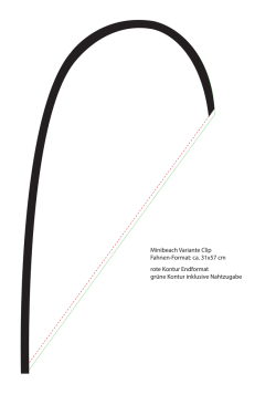 Minibeach Variante Clip Fahnen-Format: ca. 31x57 cm rote Kontur