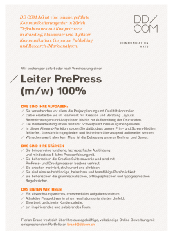 Leiter PrePress (m/w) 100%