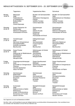 Menüplan Woche 38