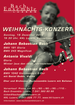 Konzertflyer - Bach Ensemble Luzern