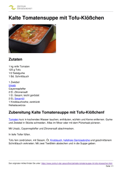 Kalte Tomatensuppe mit Tofu-Klößchen