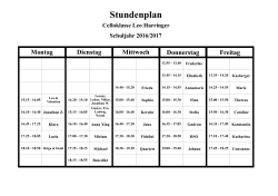 Stundenplan - Celloklasse Leo Harringer