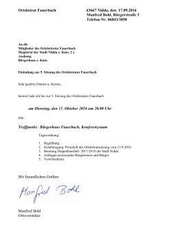 Einladung zur Ortsbeiratssitzung Fauerbach am 11.10.2016