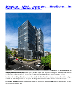 Schweizer AFIAA vermietet Büroflächen im - Rohmert