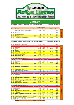 Zeitplan - Skoda Rallye Liezen