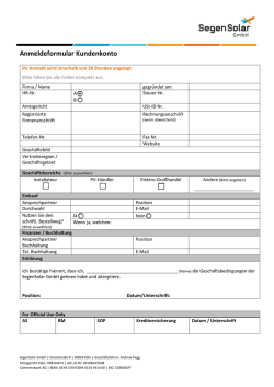 Kundenkonto Anmeldung