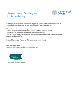 Information und Beratung zur Studienf&ouml;rderung