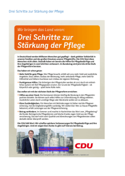 Drei Schritte zur St&auml;rkung der Pflege