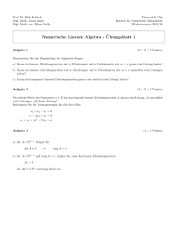 Numerische Lineare Algebra - ¨Ubungsblatt 1
