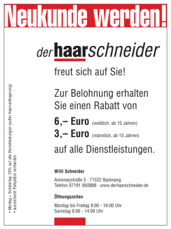 Neukunde werden! - derhaarschneider