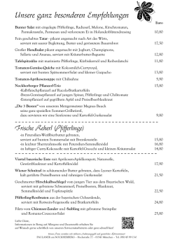 Wochenkarte - Paulaner am Nockherberg
