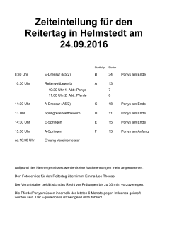 Zeiteinteilung - RFV Helmstedt