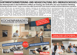 sortimentserweiterung und neugestaltung des