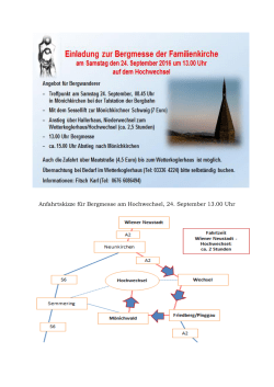 Anfahrtskizze für Bergmesse am Hochwechsel, 24. September