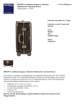 RIMOWA Lufthansa Elegance Collection Multiwheel®, Chocolate