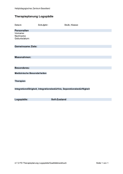 Therapieplanung Logopädie - Heilpädagogischen Schule Baselland