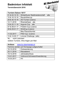 Infoblatt - BC Oberrheintal