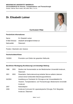 Dr. Elisabeth Laimer - Universitätsklinik für Visceral