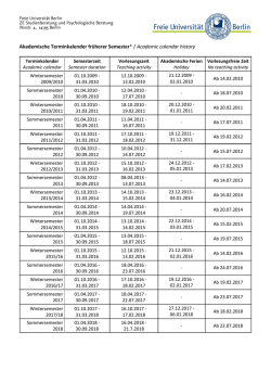 Akademische Terminkalender früherer Semester* / Academic