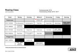 Stundenplan Rowing Class HS16/FTW17