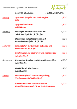 Speiseplan - agt Trebbin