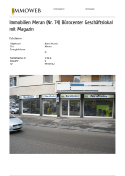 Immobilien Meran (Nr. 74) Bürocenter Geschäftslokal mit Magazin