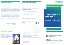 Flyer farbig - Weiterbildung Demografie vor Ort