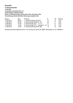 Pasewalk 4. Dressurturnier - Pferdesportverband-MV