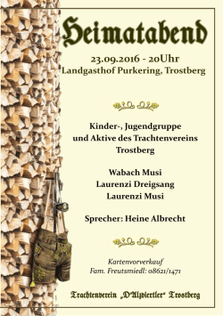Heimatabend - D` Alzviertler&laquo; Trostberg