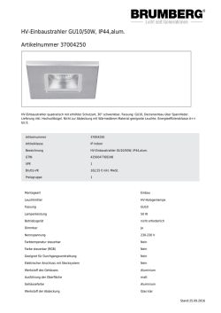 HV-Einbaustrahler GU10/50W, IP44,alum