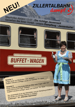 Jausenkarte - Zillertalbahn