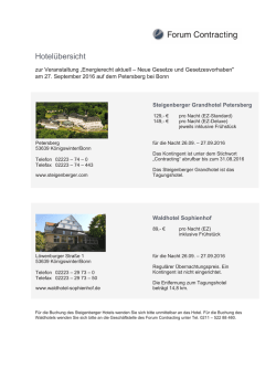 Hotelliste - Forum Contracting e.V.