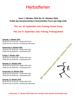 Herbstferien - Shukokai Karate Luzern