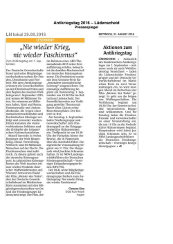 In der Presse - L&uuml;denscheid - Friedensgruppe L&uuml;denscheid