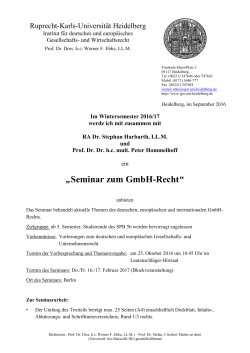 Seminar zum GmbH-Recht - Universität Heidelberg